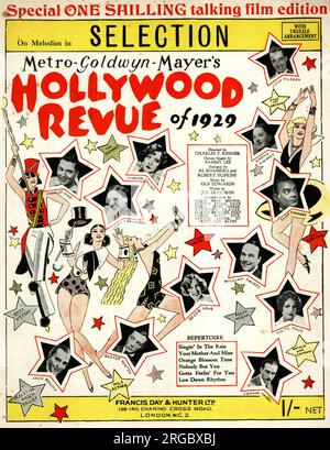 Copertina musicale, la rivisita hollywoodiana di Metro-Goldwyn-Mayer del 1929, selezione di melodie Foto Stock