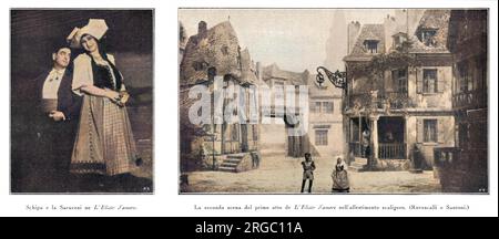 L'ELISIR D'AMORE 1. Schipa e Saraceni 2. Atto 1 scena 2 alla Scala di Milano. Foto Stock