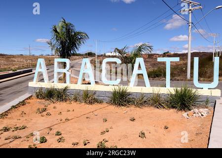 Aracatu, bahia, brasile - 24 luglio 2023: Lattaio nella città di Itajuipe nel sud di Bahia. Foto Stock