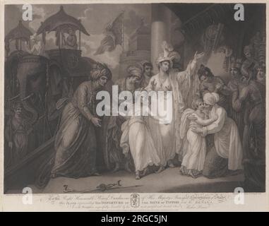 La partenza dei figli di Tippoo dalla Zenana 1793 di Francesco Bartolozzi Foto Stock