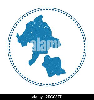 Alias Island sticker. Timbro di gomma da viaggio con forma della mappa, illustrazione vettoriale. Può essere utilizzato come insegna, logotipo, etichetta, adesivo o badge dell'alias ISL Illustrazione Vettoriale