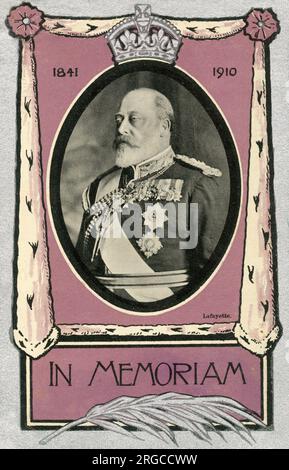 In Memoriam card per re Edoardo VII (1841-1910) (regnante 1901-1910). Foto Stock