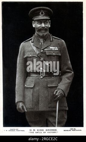 Re Giorgio V (1865-1936) - Fotografia dopo la vittoria nella prima guerra mondiale. Foto Stock