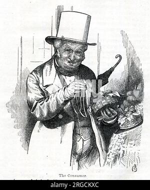 The Consumer, mercato di Covent Garden, Londra, di Hablot K Browne (Phiz) Foto Stock