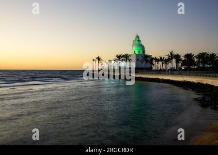 Moschea dell'isola sulla Corniche, Jeddah, Arabia Saudita Foto Stock