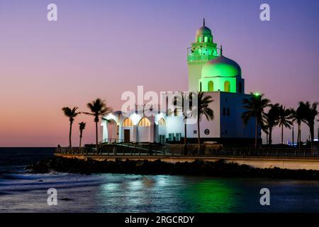 Moschea dell'isola sulla Corniche, Jeddah, Arabia Saudita Foto Stock