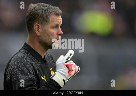 DORTMUND - Borussia Dortmund allenatore portiere Matthias Kleinstein durante l'amichevole tra Borussia Dortmund e Ajax Amsterdam al Signal Iduna Park il 6 agosto 2023 a Dortmund, in Germania. AP | Dutch Height | GERRIT DI COLONIA Foto Stock