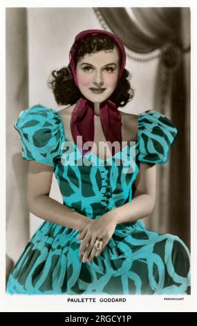 Paulette Goddard (nata Marion Levy) (1910-1990) - un'attrice americana nota per la sua carriera cinematografica nella Golden Age di Hollywood. Foto Stock