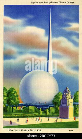 Trylon and Perisphere, Theme Center, New York World's Fair, USA Foto Stock