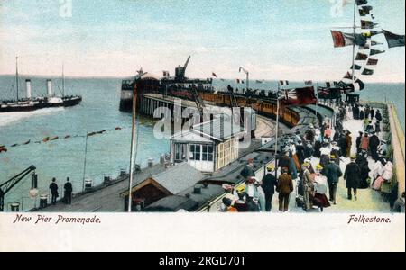 New Pier Promenade, Folkestone, Kent. Foto Stock