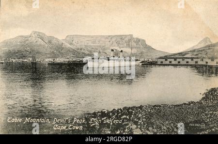 Table Mountain, devil's Peak, Lion's Head, città del Capo, Sudafrica Foto Stock