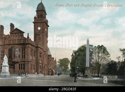 Town Hall e Regent Grove, Leamington Spa, Warwickshire Foto Stock