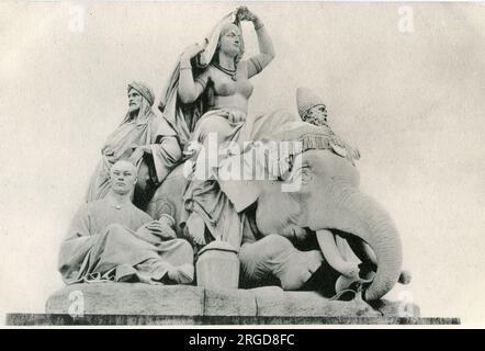 Asia, dettaglio dell'Albert Memorial, Londra Foto Stock