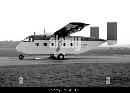 Short SC.7 Skyvan 3-100 G-ASZI (msn SH.1830), al SBAC Farnborough Airshow, nel settembre 1968. Foto Stock