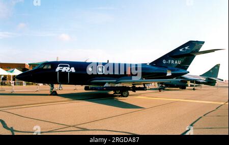 Dassault Falcon 20ECM G-FRAU (msn 213). Di FR Aviation, come simulatore di minaccia di guerra elettronica. Foto Stock