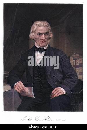 JOHN CALDWELL CALHOUN (1782 - 1850), statista americano con il suo autografo. Foto Stock