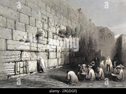 "Il luogo del pianto degli ebrei". Foto Stock