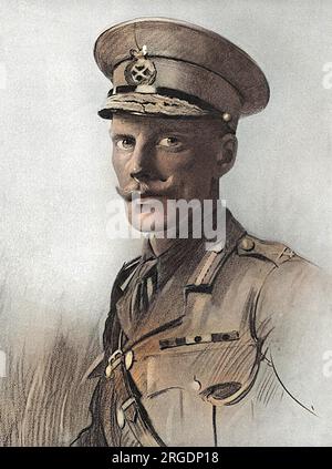 Brigadier-Generale Borlase Edward Wyndham Childs, CMG (1876-1946), Direttore dei servizi personali nell'esercito britannico durante la prima guerra mondiale, disegnato dal tenente Percival Anderson. La sua posizione comprendeva la supervisione della disciplina nell'esercito. Originariamente studiò legge e ottenne una commissione nella fanteria leggera del Duca di Cornovaglia nel 1900. Sbarcò in Sud Africa subito dopo la conclusione della pace, ma ottenne la sua prima esperienza di lavoro come Garrison Adjutant a Cape Town. Nel 1914 si recò in Francia con personale GHQ, ADN divenne Assistente generale, una posizione che mantenne fino al 191 Foto Stock