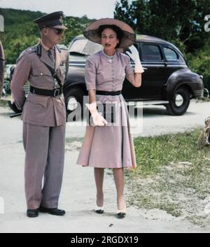 Il duca e la duchessa di Windsor alle Bahamas nel 1940 circa. Il duca era di stanza lì come governatore durante la seconda guerra mondiale. Foto Stock