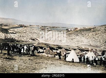 Roger Fenton (1819-1869), la guerra di Crimea, accampamento di Artiglieria a cavallo Foto Stock