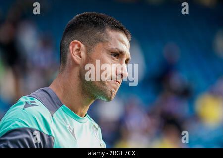 Sheffield, Regno Unito. 8 agosto 2023. Sheffield Wednesday difensore Juan Delgado durante lo Sheffield Wednesday FC vs Stockport County FC, Carabao Cup, round 1 match all'Hillsborough Stadium, Sheffield, Regno Unito l'8 agosto 2023 Credit: Every Second Media/Alamy Live News Foto Stock