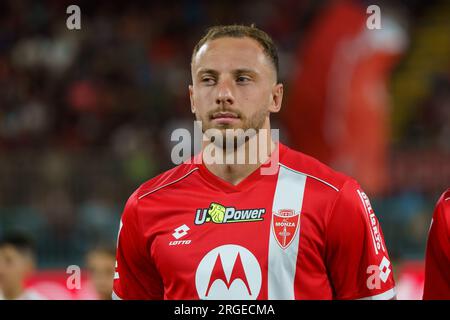 Monza, Italie. 8 agosto 2023. Carlos Augusto (#30 AC Monza) durante il Trofeo Silvio Berlusconi, Silvio Berlusconi Trofeo, partita di calcio tra AC Monza e AC Milan l'8 agosto 2023 allo Stadio U-Power di Monza, Italia - foto Morgese-Rossini/DPPI Credit: DPPI Media/Alamy Live News Foto Stock