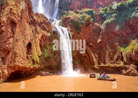 Escursione Cascate Ouzoud, Beni Mellal, Marocco, Africa Foto Stock