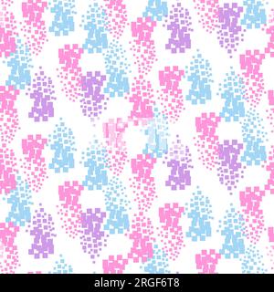 Pattern di macchie a punti senza cuciture. Stampa blu-rosa astratta su tutta la superficie. Sfondo geometrico astratto con punti multicolori Illustrazione Vettoriale