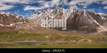 India, Ladakh, Zanskar, pensi la, lago sta TSO a 14,436' passo Penzila, panoramico Foto Stock