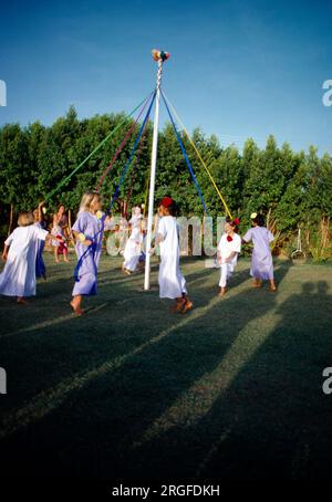 Sudan Kenana Maypole Dancing Scuola di inglese Foto Stock