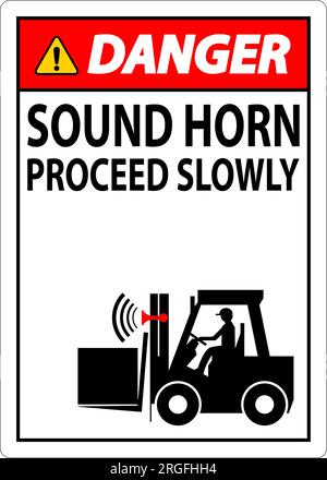 Segnale acustico pericolo: Procedere lentamente Illustrazione Vettoriale
