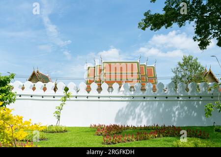 Parco del forte di Maha Kan, Vecchia Muraglia e Loha Prasat a Bangkok, Thailandia Foto Stock