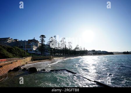 Una vista generale della spiaggia di Terrigal, Australia. Data foto: Mercoledì 9 agosto 2023. Foto Stock