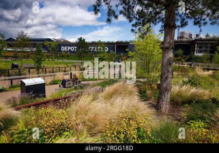 Mayfield Park, Manchester Foto Stock