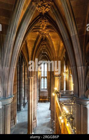 Interno della John Rylands Library e Manchester, Regno Unito Foto Stock