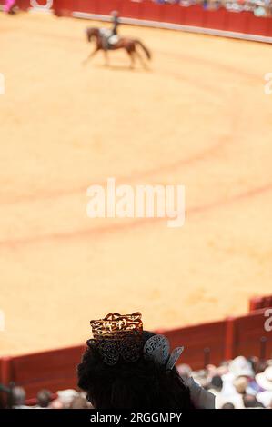 Corrida de toros de rejones en la Maestranza de Sevilla Foto Stock