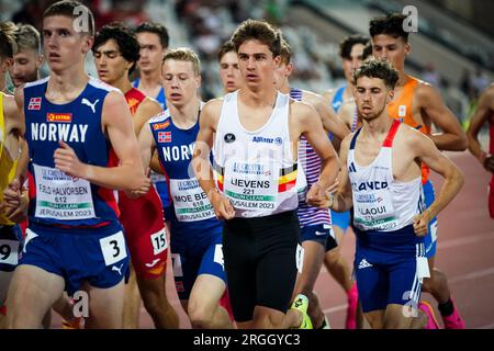 Gerusalemme, Israele. 9 agosto 2023. Belga Mathis Lievens nella foto durante la finale dei 3000 m dell'evento europeo di atletica leggera U20, mercoledì 09 agosto 2023, a Gerusalemme, in Israele. I campionati europei si svolgono dal 07 al 10 agosto. BELGA PHOTO COEN SCHILDERMAN Credit: Belga News Agency/Alamy Live News Foto Stock