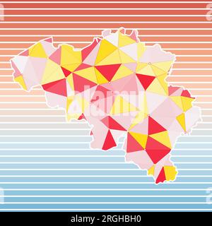 Illustrazione vettoriale Belgio. Design belga su sfondo a strisce graduate. Tecnologia, Internet, rete, concetto di telecomunicazione. Illustrazione Vettoriale