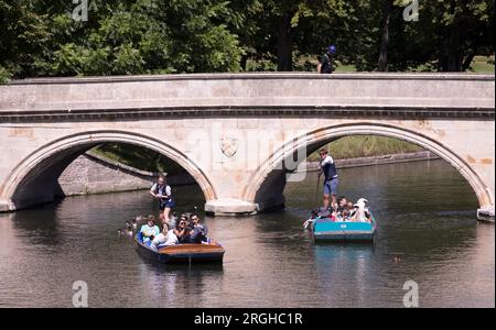 Punt Trinity College Bridge The Backs River Cam Cambridge Foto Stock