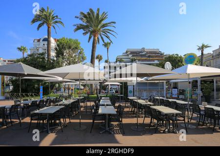 Caffè estivo all'aperto a Cannes Foto Stock