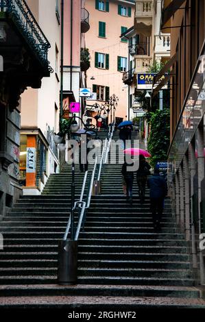 Centro città di Lugano, Svizzera. Foto Stock