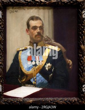 Le Grand Duc Mikhail Alexandrovitch Romanov, ou Michel de Russie (1878-1918). Huile sur toile, 1904, de Ilia Efimovitch Repine (1844-1930). Musee d'Orsay, Parigi. Foto Stock