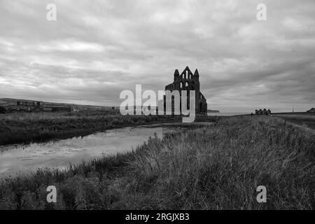 Whitby Abbey, il paesaggio sonoro drammatico Bram Stoker Dracula Foto Stock