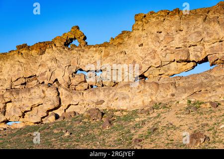 Shiprock iin the Navajo Nation, San Juan County, New Mexico Foto Stock