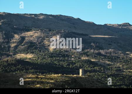 Antica Torre di Petralia Soprana, Sicilia, Italia Foto Stock