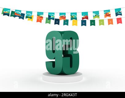 93° giornata Nazionale dell'Arabia Saudita Arte | testo 3D. Foto Stock