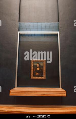 Primo piano della Monna Lisa di Leonardo da Vinci Foto Stock