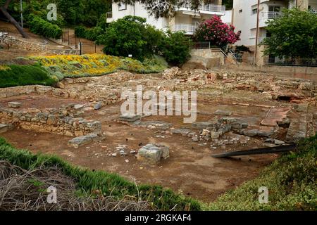 Grecia, Calcidica - Tempio di Ammon Zeus un antico sito archeologico a Calitea sulla riva del Mar Egeo Foto Stock