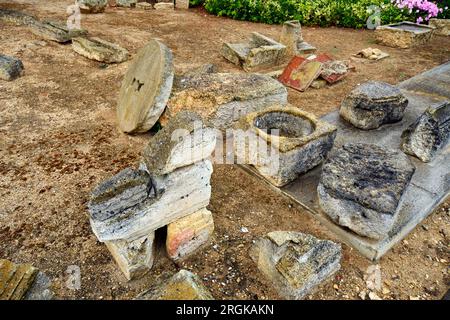 Grecia, Calcidica - Tempio di Ammon Zeus un antico sito archeologico a Calitea sulla riva del Mar Egeo Foto Stock