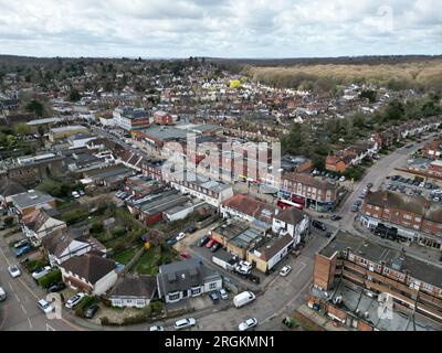 Loughton High Street, Essex, UK Town Center, drone Aerial Foto Stock